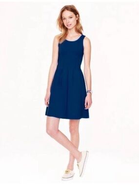 J. CREW Navy Blue Fit & Flare Scuba Dress Size 0